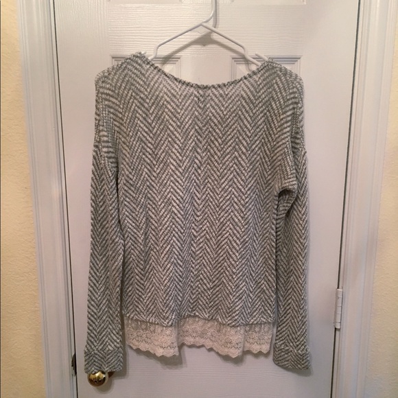 Knit Sweater accented with Lace - Picture 2 of 4